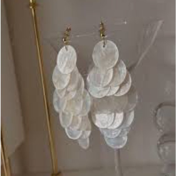 Handmade Elegant White Dangle Earrings - Picture 1 of 5